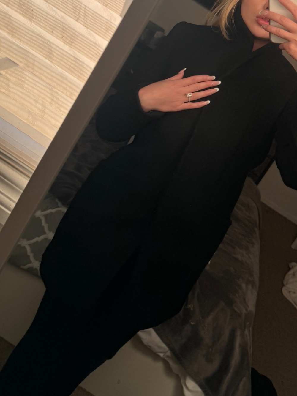 Aritzia Wilfred Cocoon Coat Black Wool Cashmere - Picture 4 of 5